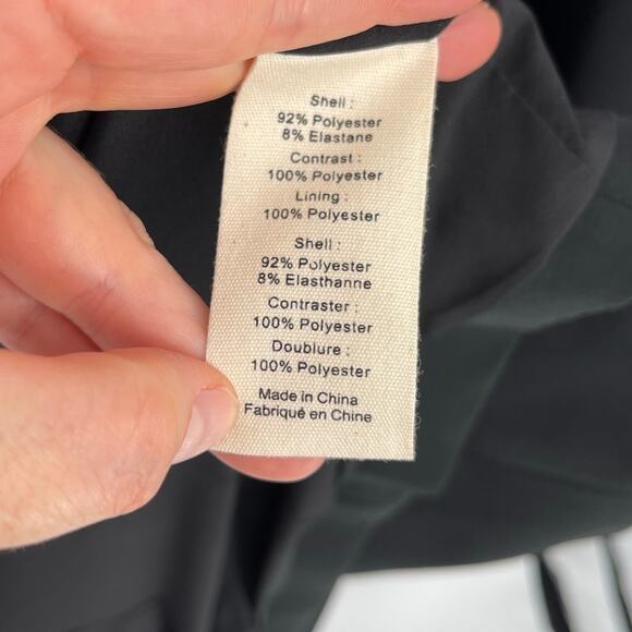 L’Agence Quinton Rosette Detail Long Tuxedo Jacket Coat In Black size 6 - Picture 14 of 15